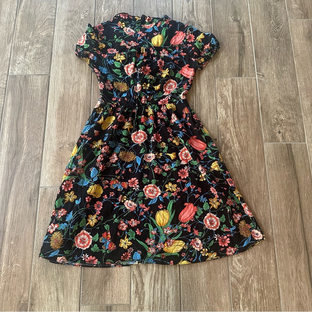 Anthropologie Maeve Whimsical Romantic Feminine Floral Midi Dress Size 0 - Picture 4 of 8